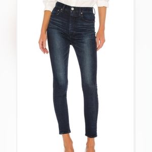 Moussy Vintage Crawford Skinny High Rise Jeans in Dark Blue 27